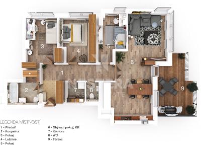 Rent apartment 4+KK Praha, náměstí Junkových č. 21