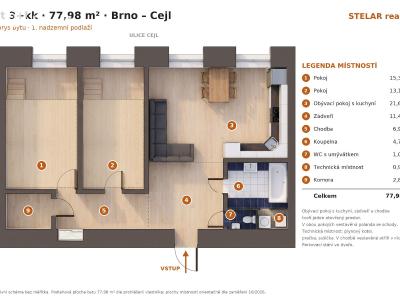Продажа квартиры 3+KK Brno, Cejl č. 21
