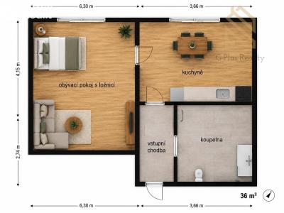 Prodej bytu 2+KK Litvínov, Čapkova 2023 č. 5