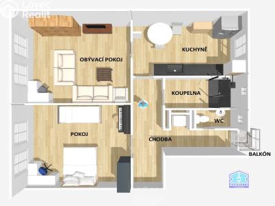 Sale apartment 2+1 Plzeň, Bendova č. 2