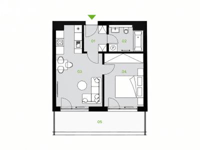 Аренда квартиры 2+KK Beroun, U Židovského hřbitova č. 10