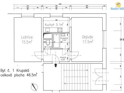Sale apartment 2+1 Praha, Krupská č. 19
