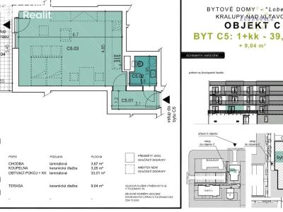 Sale apartment 1+KK Kralupy nad Vltavou, Cesta brigádníků 819 č. 5