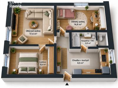 Sale apartment 3+KK Česká Lípa, Hálkova č. 11