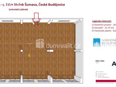 Pronájem obchodního prostoru České Budějovice, J. Opletala č. 9