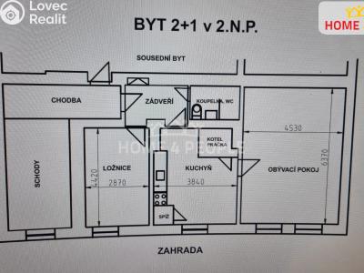 Rent apartment 2+1 Opava, Tyršova č. 6