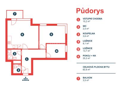Sale apartment 3+KK Praha, V kuťatech č. 26