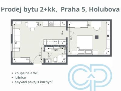 Prodej bytu 2+KK Praha, Holubova č. 20