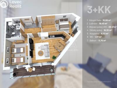 Sale apartment 3+KK Praha, Na Křtině č. 29