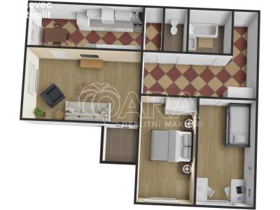 Rent apartment 3+1 Příbram, Milínská 158 č. 20