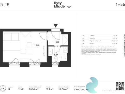 Sale apartment 1+KK České Budějovice č. 3