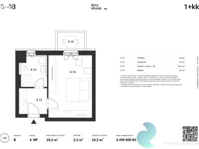 Sale apartment 1+KK České Budějovice č. 5
