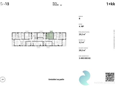 Sale apartment 1+KK České Budějovice č. 6