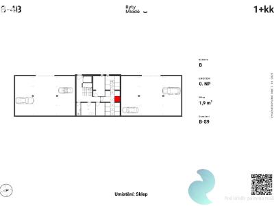 Sale apartment 1+KK České Budějovice č. 7