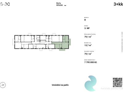 Sale apartment 3+KK České Budějovice č. 5