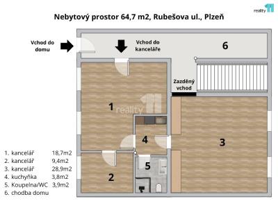 Sale office space Plzeň, Rubešova č. 2