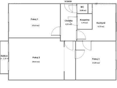 Prodej bytu 3+1 Uherské Hradiště, Tůně 414 č. 14