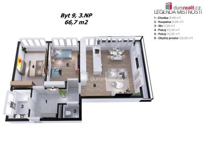 Продажа квартиры 3+KK Mělník, Rohelova č. 9