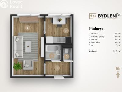 Pronájem bytu 2+KK Most, Javorová 3102 č. 1