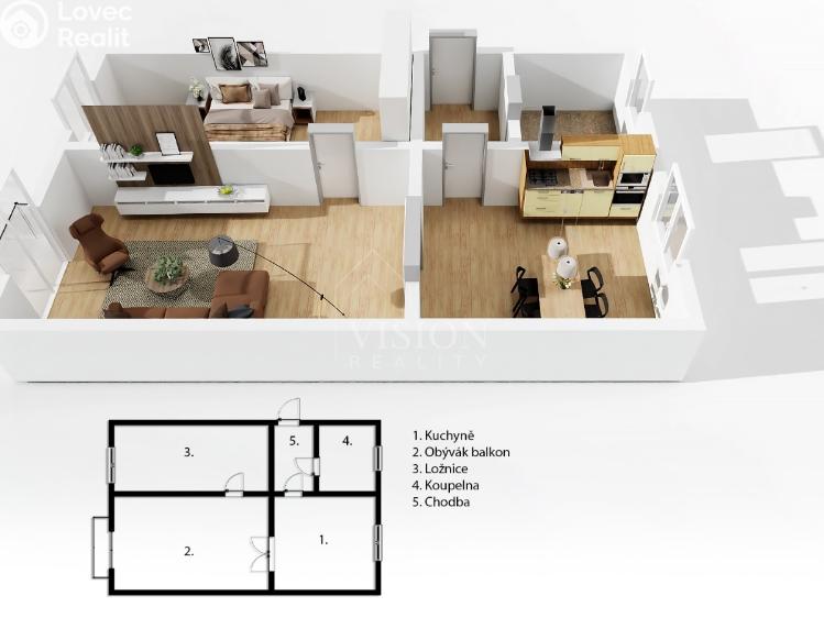 Продаж квартири 2+1 Milevsko, P. Bezruče č. 2