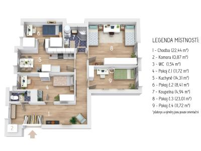 Продаж квартири 4+1 Praha, Bubenská č. 13