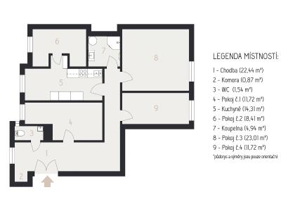 Продаж квартири 4+1 Praha, Bubenská č. 14