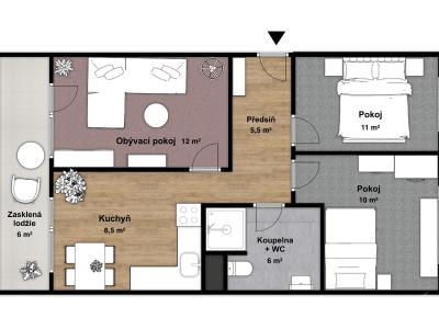 Sale apartment 3+1 Praha, Veltruská č. 5