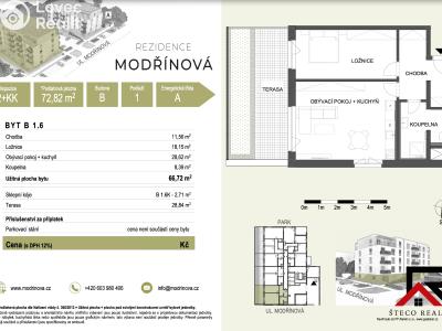 Prodej bytu 2+KK Třebíč, Modřínová č. 7