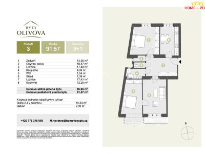 Prodej bytu 3+1 Říčany, Olivova č. 5