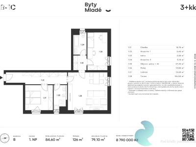 Sale apartment 3+KK České Budějovice č. 4
