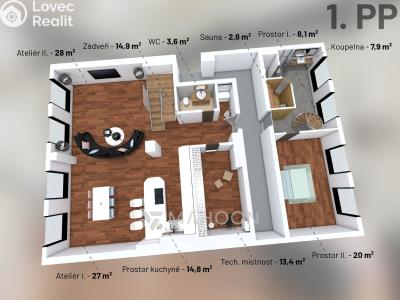 Rent apartment 3+KK Praha, Křížová č. 30