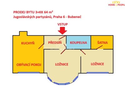 Продажа квартиры 3+KK Praha 6, Jugoslávských partyzánů č. 1