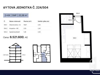 Продаж квартири 2+KK Praha č. 6