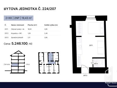 Продаж квартири 2+KK Praha č. 8