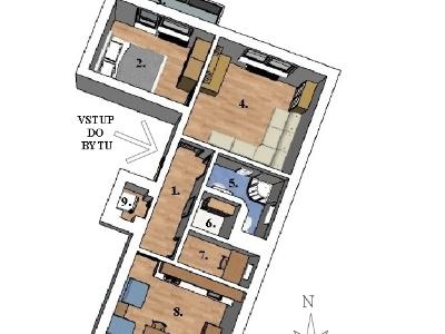 Rent apartment 2+1 Brno, Křídlovická č. 4