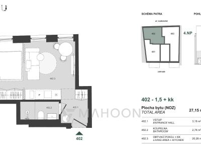 Sale apartment 1+KK České Budějovice, Ledenická č. 4