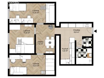 Продаж квартири 3+1 Brno, Zahradnická č. 2