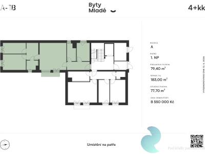 Sale apartment 4+KK České Budějovice č. 8